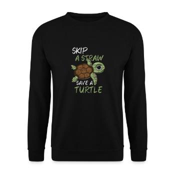 Schildkröte - Unisex Pullover - Schwarz - Vorne - Alina (178cm) & Michal (187cm)