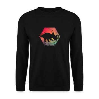 dinosaure - Sweat-shirt Unisexe - noir - Devant - Alina (178cm) & Michal (187cm)