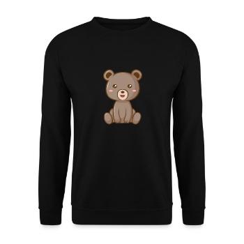 Sweet Kawaii Bear Bear Gift Kids - Unisex Sweatshirt - black - Front - Alina (178cm) & Michal (187cm)