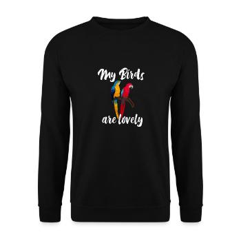 perroquet - Sweat-shirt Unisexe - noir - Devant - Alina (178cm) & Michal (187cm)