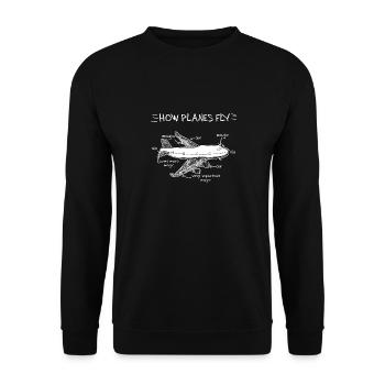 How Planes Fly Aerospace Engineering product | - Unisex Sweatshirt - black - Front - Alina (178cm) & Michal (187cm)