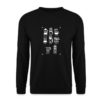 Coffee Tee, Brew graphic, Coffee Lovers - Unisex Sweatshirt - black - Front - Alina (178cm) & Michal (187cm)