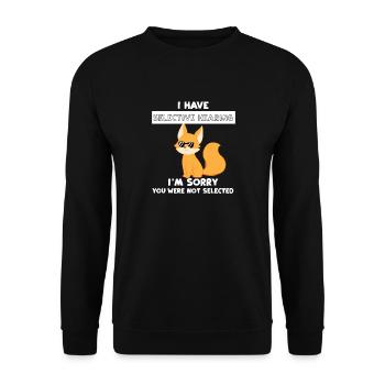 Fuchs - Füchsin – Fuchsliebhaber – Sarkasmus - Unisex Pullover - Schwarz - Vorne - Alina (178cm) & Michal (187cm)