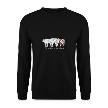 c'est bien d'être un peu différent de l'autisme des éléphants - Sweat-shirt Unisexe - noir - Devant - Alina (178cm) & Michal (187cm)