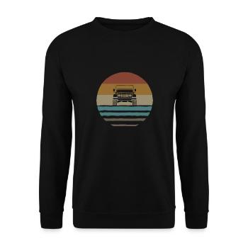 jeeps retro vintage 70 distressed off road men - Unisex Sweatshirt - black - Front - Alina (178cm) & Michal (187cm)