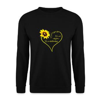 Jésus ce n'est pas la religion c'est une relation - Sweat-shirt Unisexe - noir - Devant - Alina (178cm) & Michal (187cm)