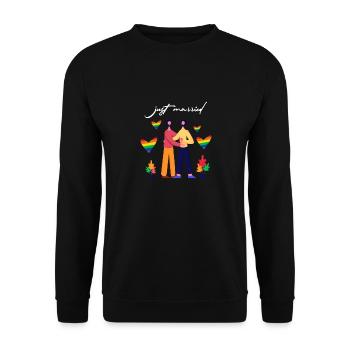 Homosexuelle Ehe - Unisex Pullover - Schwarz - Vorne - Alina (178cm) & Michal (187cm)
