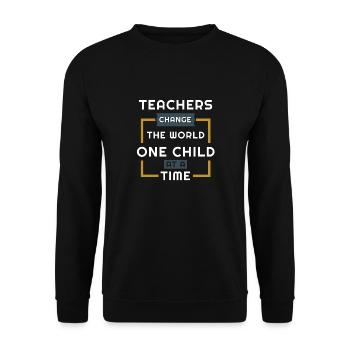 Teacher - Unisex Sweatshirt - black - Front - Alina (178cm) & Michal (187cm)