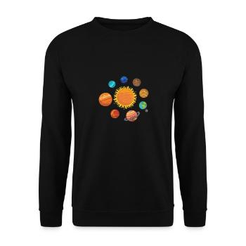 Planet Solar System Sun Logo Space - Sweat-shirt Unisexe - noir - Devant - Alina (178cm) & Michal (187cm)