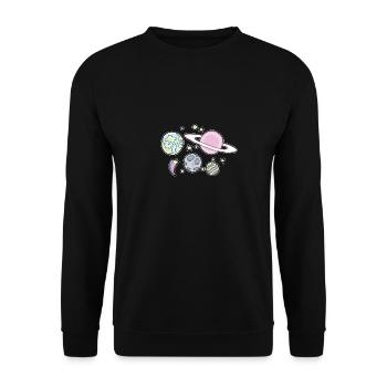 Planet Solar System Bande dessinée colorée - Sweat-shirt Unisexe - noir - Devant - Alina (178cm) & Michal (187cm)