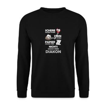 Nichts schlägt einen Diakon - Unisex Pullover - Schwarz - Vorne - Alina (178cm) & Michal (187cm)