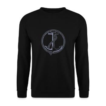 See Anker Ahoi Kapitän Seefahrt Seemann Matrose - Unisex Pullover - Schwarz - Vorne - Alina (178cm) & Michal (187cm)