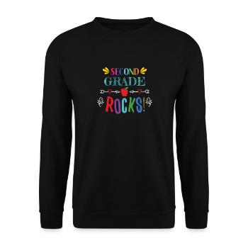 Second Grade Rocks - for 2nd Grade Teachers - Unisex Sweatshirt - black - Front - Alina (178cm) & Michal (187cm)