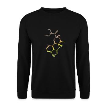 LSD Strukturformel Molekül A. Hofmann Bicycle Day - Unisex Pullover - Schwarz - Vorne - Alina (178cm) & Michal (187cm)