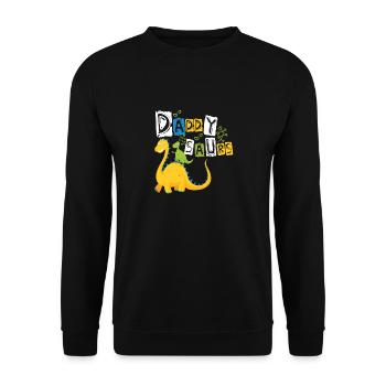 Daddy Saurus - Unisex Pullover - Schwarz - Vorne - Alina (178cm) & Michal (187cm)
