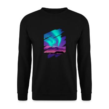 Northern lights - Unisex Pullover - Schwarz - Vorne - Alina (178cm) & Michal (187cm)