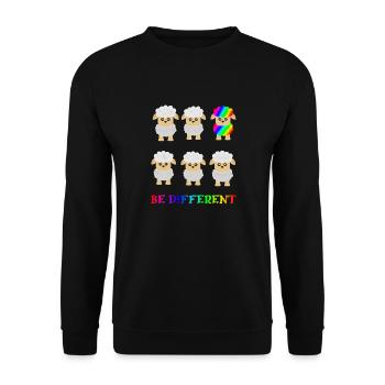 REGENBOGEN LGBTQ - CSD FEIER SHIRT SCHWUL LESBISC - Unisex Pullover - Schwarz - Vorne - Alina (178cm) & Michal (187cm)