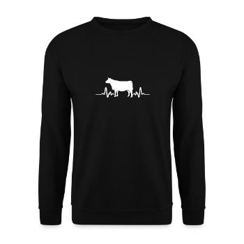 cow - Unisex Sweatshirt - black - Front - Alina (178cm) & Michal (187cm)