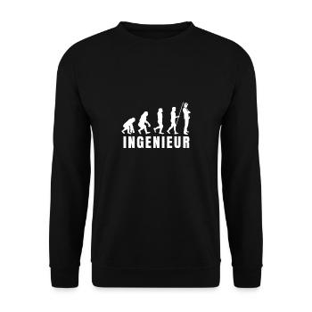 Evolution to an engineer for civil engineers - Unisex Sweatshirt - black - Front - Alina (178cm) & Michal (187cm)