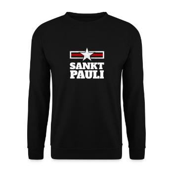 St Pauli Sankt Hamburg Vintage Retro Geschenk - Unisex Pullover - Schwarz - Vorne - Alina (178cm) & Michal (187cm)