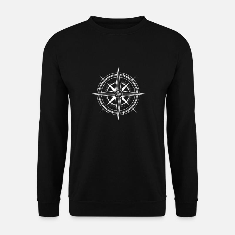 Kompass Compass Kompassnadel See Meer pfadfinder - Unisex Pullover - Schwarz