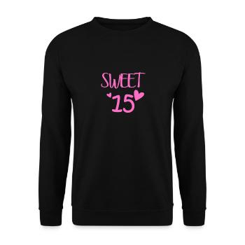 Quinceanera 15ème anniversaire cadeau | Doux 15 - Sweat-shirt Unisexe - noir - Devant - Alina (178cm) & Michal (187cm)