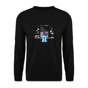 Eat Sleep Code Informatik-Programmierung - Unisex Pullover - Schwarz - Vorne - Alina (178cm) & Michal (187cm)