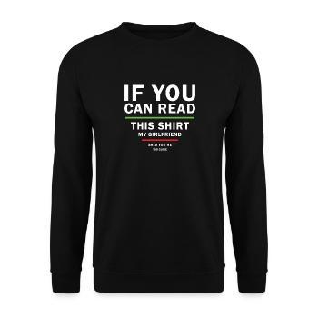 Fun Sarcastic design for Boyfriends from - Unisex Sweatshirt - black - Front - Alina (178cm) & Michal (187cm)