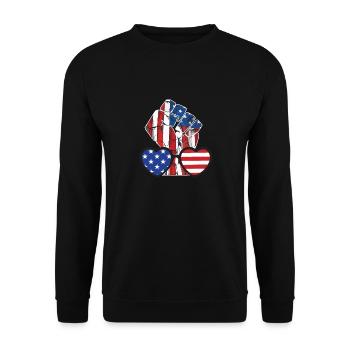 America - Unisex Sweatshirt - black - Front - Alina (178cm) & Michal (187cm)