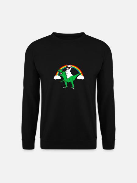 trex and llama gift - Unisex Sweatshirt - black