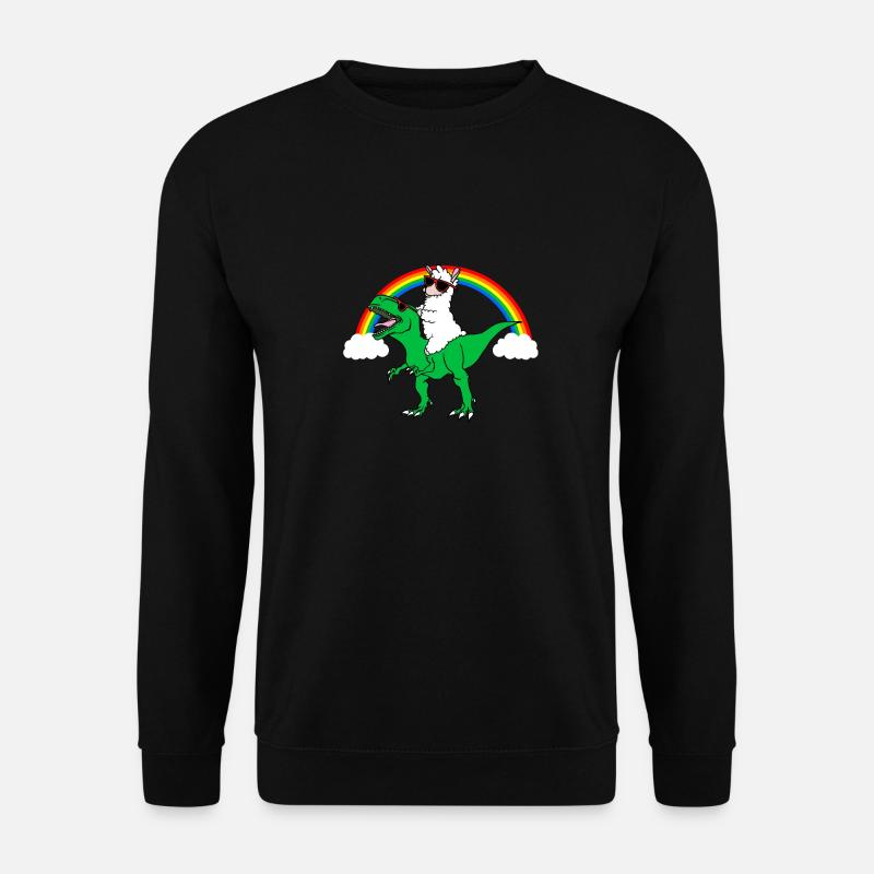 trex and llama gift - Unisex Sweatshirt - black