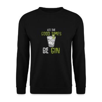 gin - Unisex Sweatshirt - black - Front - Alina (178cm) & Michal (187cm)