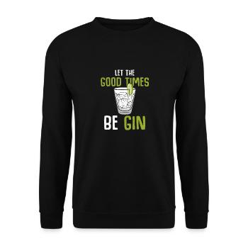 gin - Unisex Sweatshirt - black - Front - Alina (178cm) & Michal (187cm)