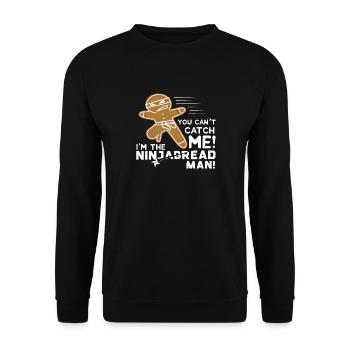 Funny Parody Gingerbread Ninjabread Ninja Gift - Unisex Sweatshirt - black - Front - Alina (178cm) & Michal (187cm)