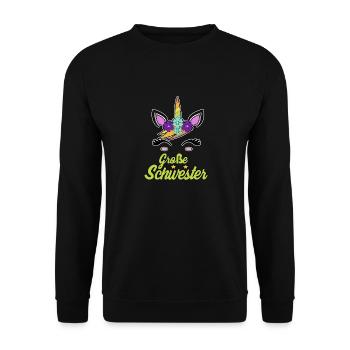 Big Sister Unicorn Gift Big Big - Unisex Sweatshirt - black - Front - Alina (178cm) & Michal (187cm)