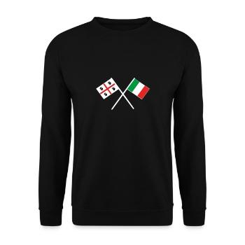 Sardinia and Italy flag - Unisex Sweatshirt - black - Front - Alina (178cm) & Michal (187cm)