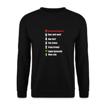 Motorrad 1N23456 Lustig Schaltung - Unisex Pullover - Schwarz - Vorne - Alina (178cm) & Michal (187cm)