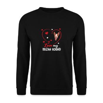 Ibizan Hound Podenco Ibicenco Pharaoh Hound - Unisex Sweatshirt - black - Front - Alina (178cm) & Michal (187cm)