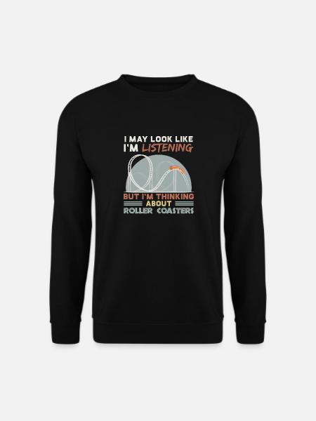 Funny Rollercoaster Fan Gift graphic Roller - Unisex Sweatshirt - black