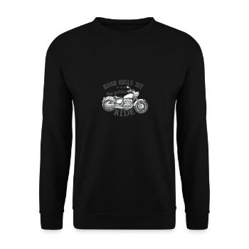 GOOD GIRLS SIT - Unisex Sweatshirt - black - Front - Alina (178cm) & Michal (187cm)