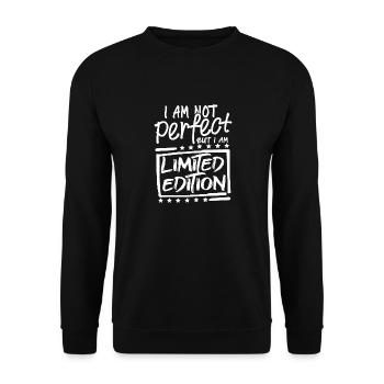 Ich bin nicht perfekt aber ich bin Limited Edition - Unisex Pullover - Schwarz - Vorne - Alina (178cm) & Michal (187cm)