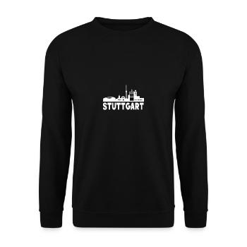 Stuttgart Skyline - Unisex Pullover - Schwarz - Vorne - Alina (178cm) & Michal (187cm)