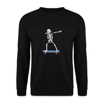 Skating Skeleton Death Dab Trend Haters Meme Gift - Unisex Sweatshirt - black - Front - Alina (178cm) & Michal (187cm)