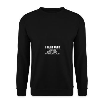 Ich bin kein Streichelzoo - Unisex Pullover - Schwarz - Vorne - Alina (178cm) & Michal (187cm)