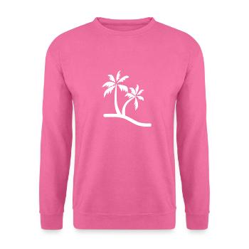 Weißer Palmenstrand - Unisex Pullover - Pink - Vorne