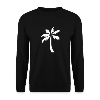 weiße Palme - Unisex Pullover - Schwarz - Vorne - Alina (178cm) & Michal (187cm)