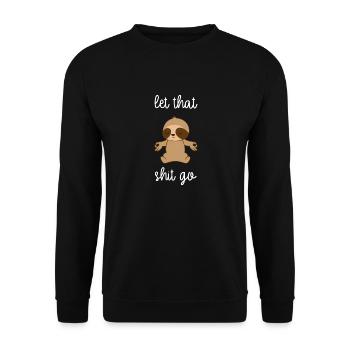 Sloth sloths - Sloth fan - Yoga - Unisex Sweatshirt - black - Front - Alina (178cm) & Michal (187cm)
