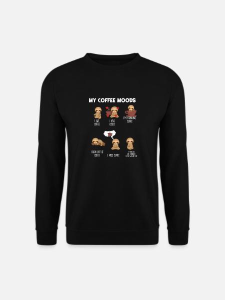 Sloth sloths - sloth fan - coffee - Unisex Sweatshirt - black