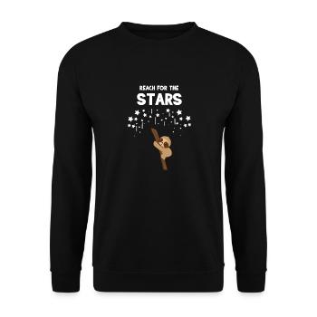 Sloth sloths - Sloth fan - Stars - Unisex Sweatshirt - black - Front - Alina (178cm) & Michal (187cm)