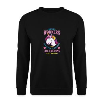 Social worker gift - Unisex Sweatshirt - black - Front - Alina (178cm) & Michal (187cm)